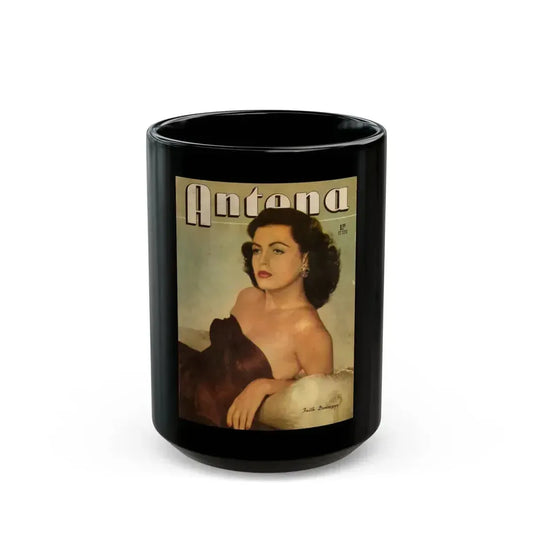 Faith Domergue #125 - Mag. Cover (Vintage Female Icon) Black Coffee Mug 15oz - Go Mug Yourself