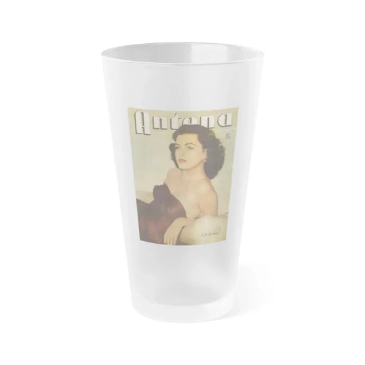 Faith Domergue #125 - Mag. Cover (Vintage Female Icon) Frosted Pint Glass 16oz 16oz Frosted - Go Mug Yourself