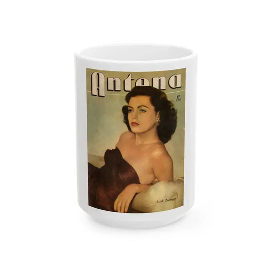 Faith Domergue #125 - Mag. Cover (Vintage Female Icon) White Coffee Mug 15oz - Go Mug Yourself