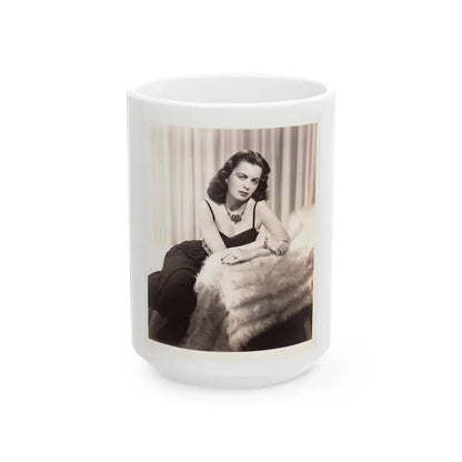 Faith Domergue #133 (Vintage Female Icon) White Coffee Mug 15oz - Go Mug Yourself