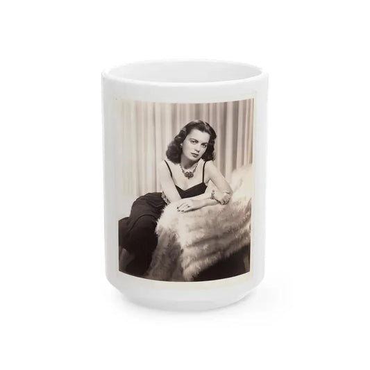 Faith Domergue #133 (Vintage Female Icon) White Coffee Mug 15oz - Go Mug Yourself