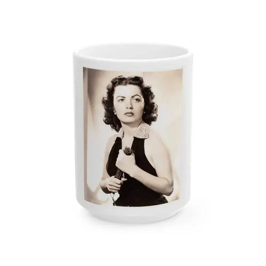 Faith Domergue #136 (Vintage Female Icon) White Coffee Mug 15oz - Go Mug Yourself