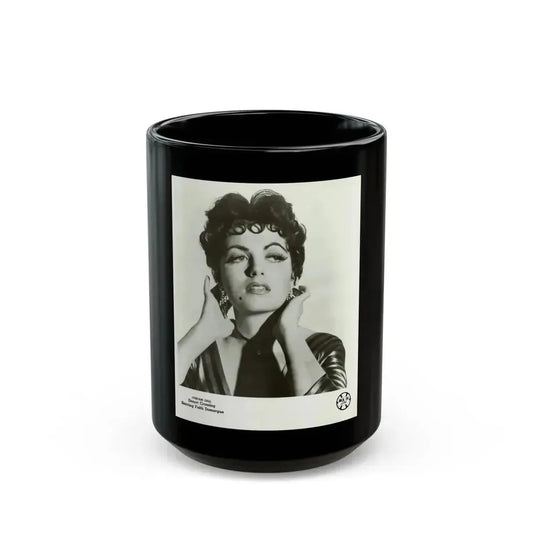 Faith Domergue #138 (Vintage Female Icon) Black Coffee Mug 15oz - Go Mug Yourself