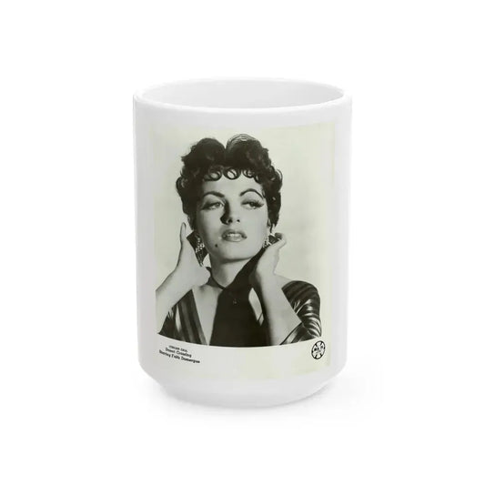 Faith Domergue #138 (Vintage Female Icon) White Coffee Mug 15oz - Go Mug Yourself
