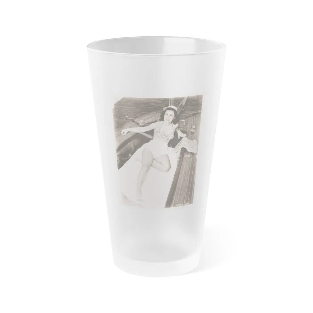 Faith Domergue #139 (Vintage Female Icon) Frosted Pint Glass 16oz-16oz-Frosted-Go Mug Yourself