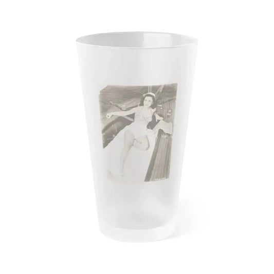 Faith Domergue #139 (Vintage Female Icon) Frosted Pint Glass 16oz 16oz Frosted - Go Mug Yourself
