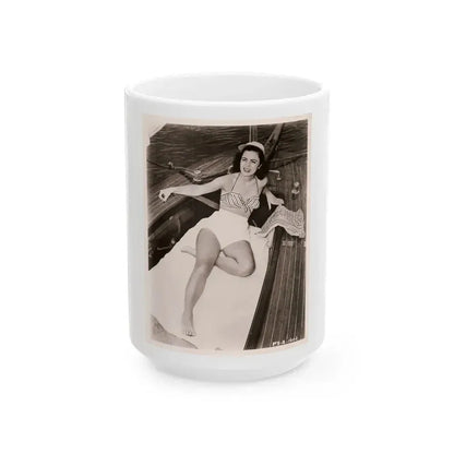 Faith Domergue #139 (Vintage Female Icon) White Coffee Mug 15oz - Go Mug Yourself