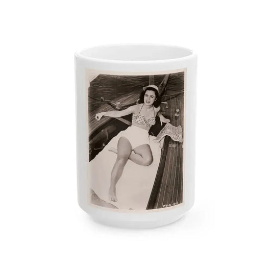 Faith Domergue #139 (Vintage Female Icon) White Coffee Mug 15oz - Go Mug Yourself