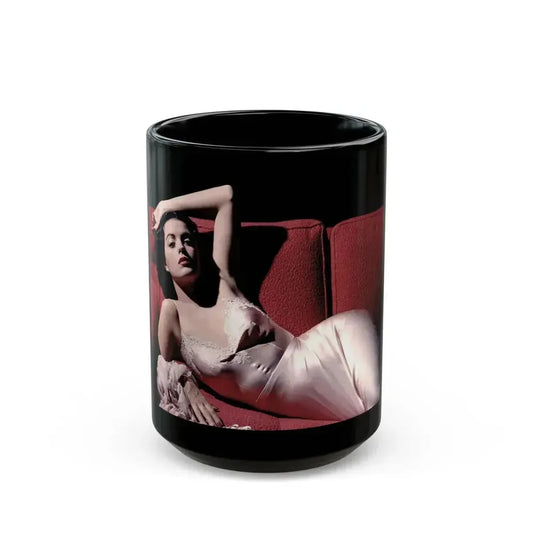 Faith Domergue #141 (Vintage Female Icon) Black Coffee Mug 15oz - Go Mug Yourself