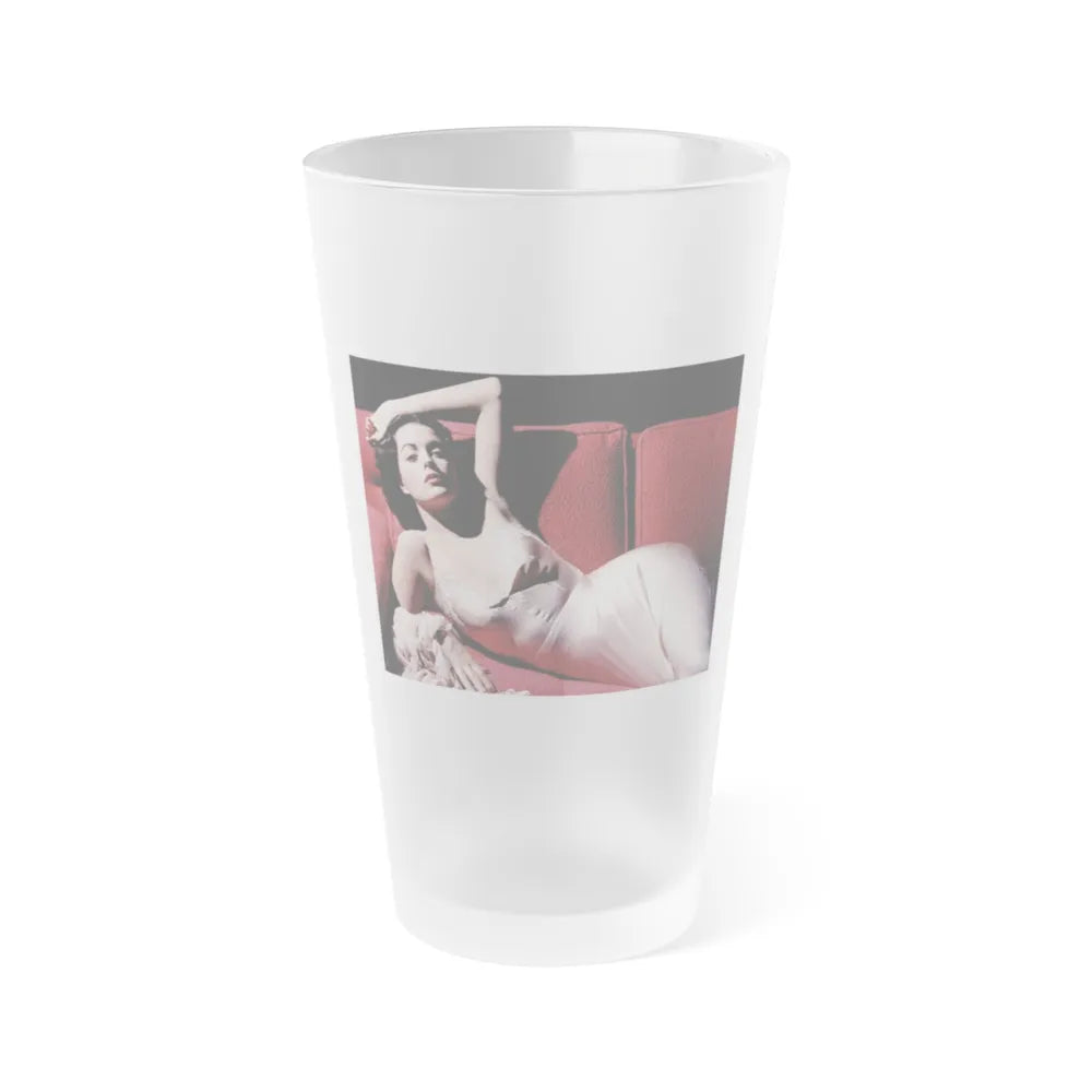 Faith Domergue #141 (Vintage Female Icon) Frosted Pint Glass 16oz-16oz-Frosted-Go Mug Yourself