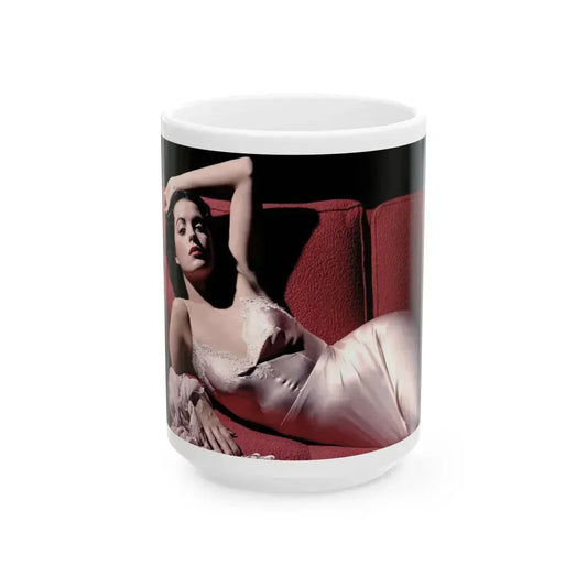 Faith Domergue #141 (Vintage Female Icon) White Coffee Mug 15oz - Go Mug Yourself