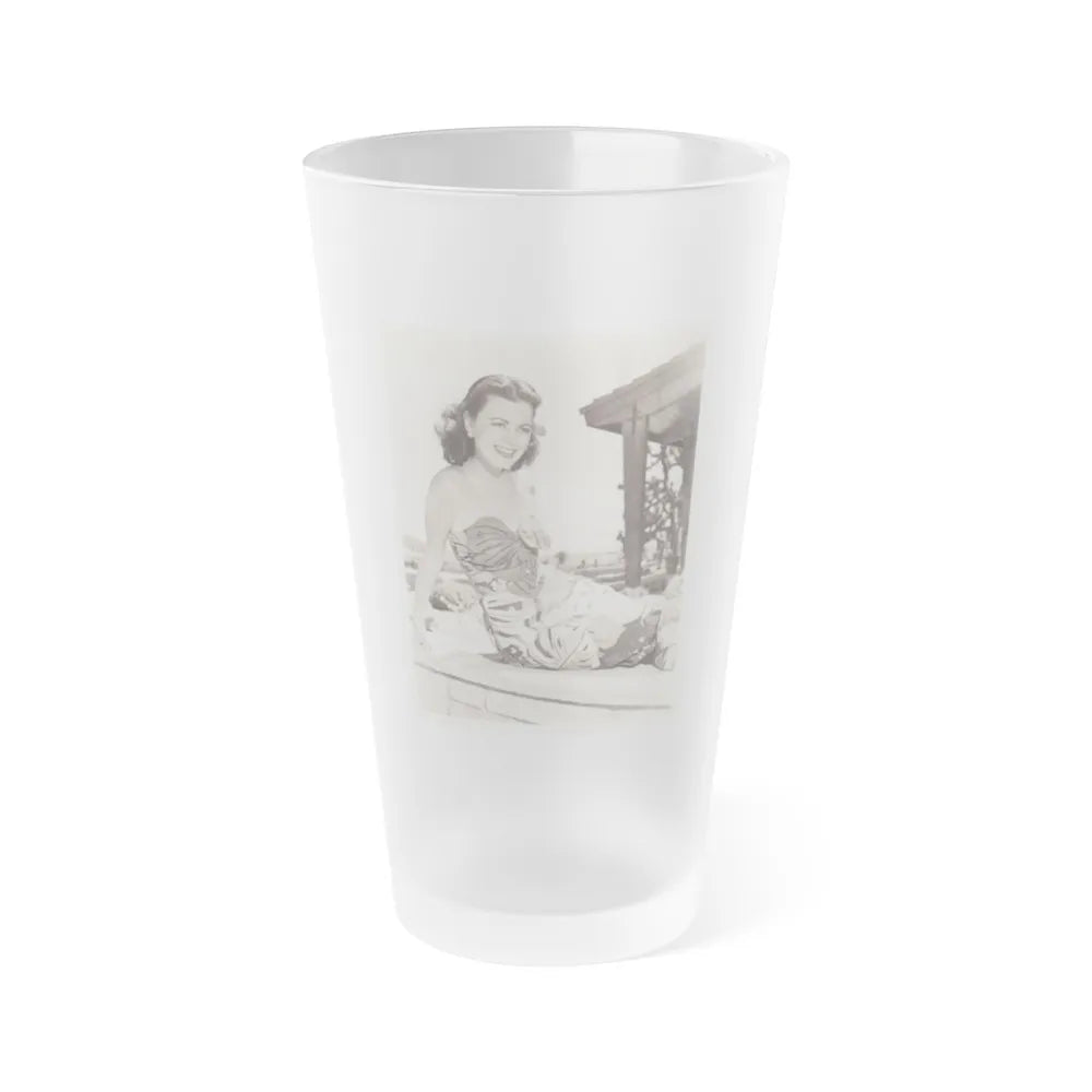 Faith Domergue #163 (Vintage Female Icon) Frosted Pint Glass 16oz-16oz-Frosted-Go Mug Yourself