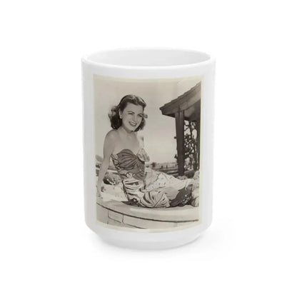 Faith Domergue #163 (Vintage Female Icon) White Coffee Mug 15oz - Go Mug Yourself