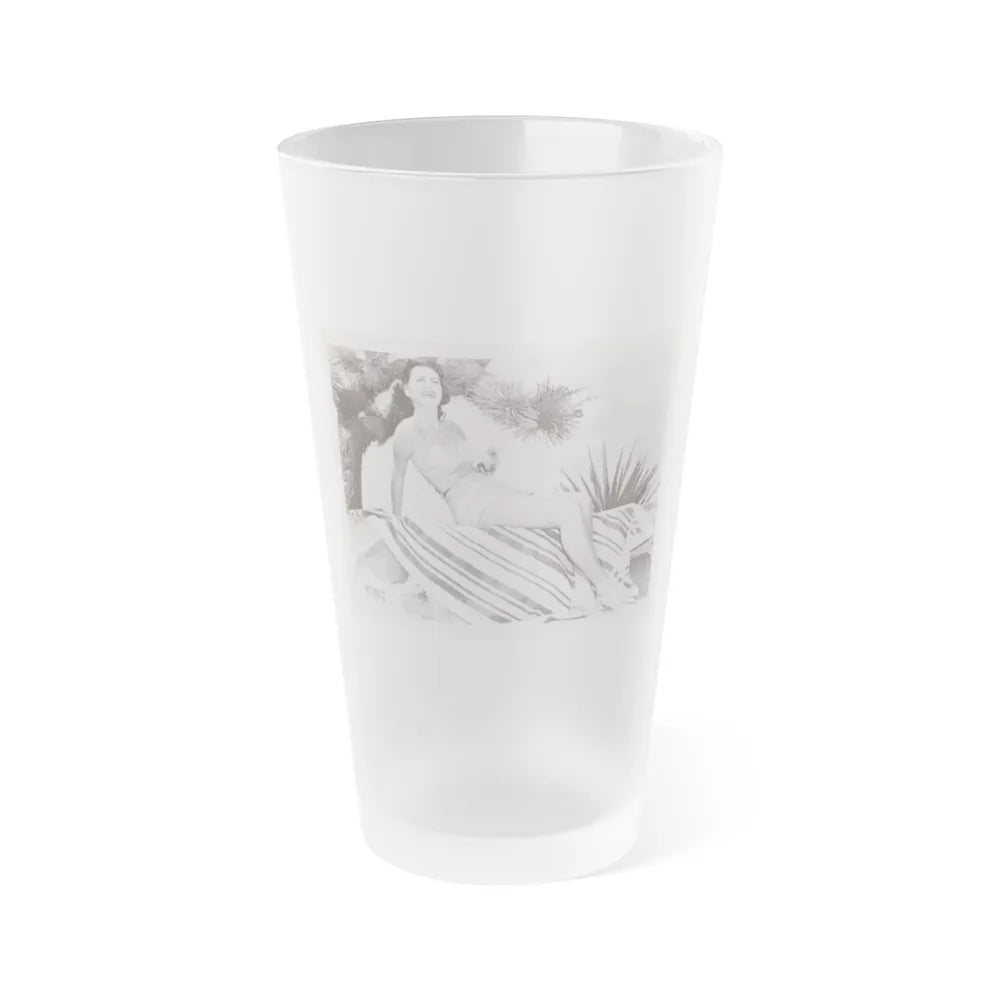 Faith Domergue #175 (Vintage Female Icon) Frosted Pint Glass 16oz-16oz-Frosted-Go Mug Yourself