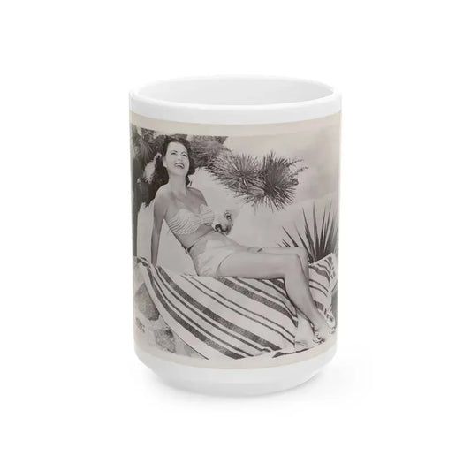 Faith Domergue #175 (Vintage Female Icon) White Coffee Mug 15oz - Go Mug Yourself