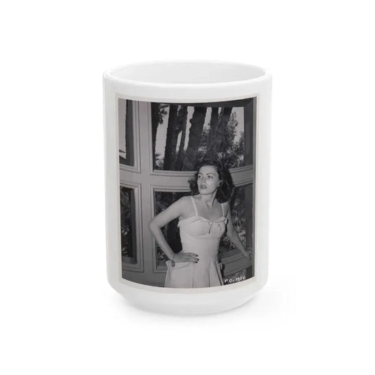 Faith Domergue #185 (Vintage Female Icon) White Coffee Mug 15oz - Go Mug Yourself