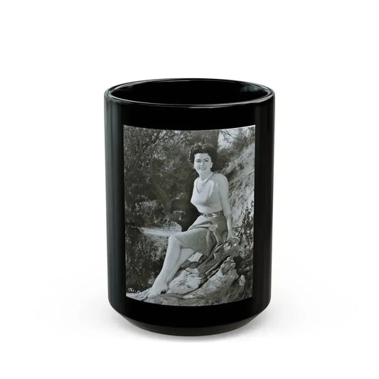 Faith Domergue #191 (Vintage Female Icon) Black Coffee Mug 15oz - Go Mug Yourself