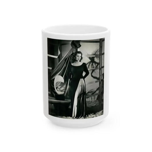 Faith Domergue #214 (Vintage Female Icon) White Coffee Mug 15oz - Go Mug Yourself