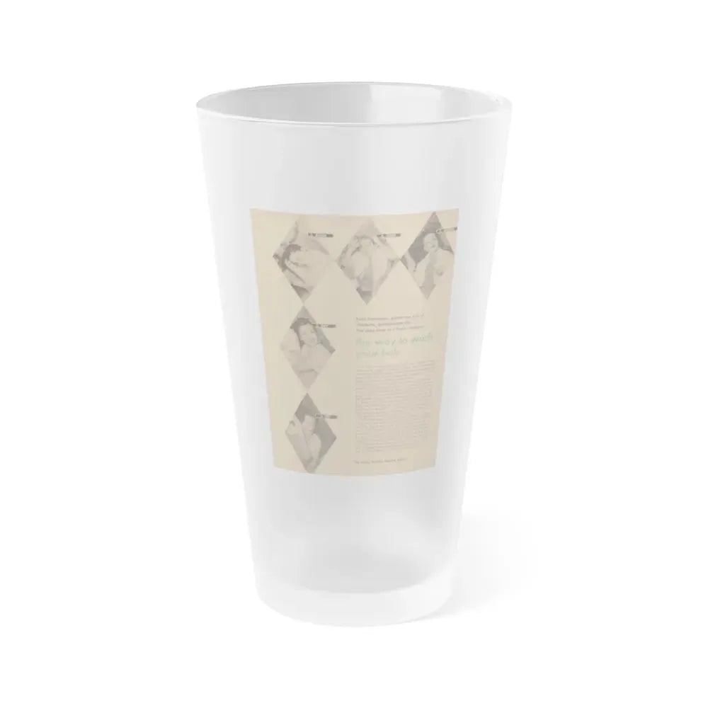 Faith Domergue #226 - Shampoo Advertisement Featuring, Faith from 50's (Vintage Female Icon) Frosted Pint Glass 16oz 16oz Frosted - Go Mug Yourself