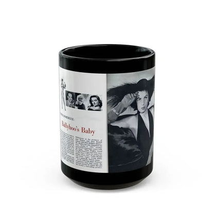 Faith Domergue #227 - [Pages 58 & 59] Pages 1 & 2 of 14+1 B&W Photo & Long Article on her from Pageant Digest Mag. April '51 (Vintage Female Icon) Black Coffee Mug 15oz - Go Mug Yourself