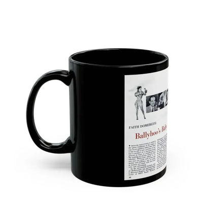 Faith Domergue #227 - [Pages 58 & 59] Pages 1 & 2 of 14+1 B&W Photo & Long Article on her from Pageant Digest Mag. April '51 (Vintage Female Icon) Black Coffee Mug - Go Mug Yourself