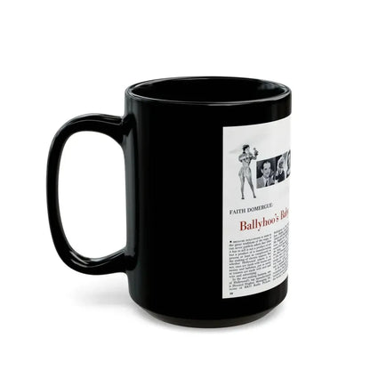 Faith Domergue #227 - [Pages 58 & 59] Pages 1 & 2 of 14+1 B&W Photo & Long Article on her from Pageant Digest Mag. April '51 (Vintage Female Icon) Black Coffee Mug - Go Mug Yourself