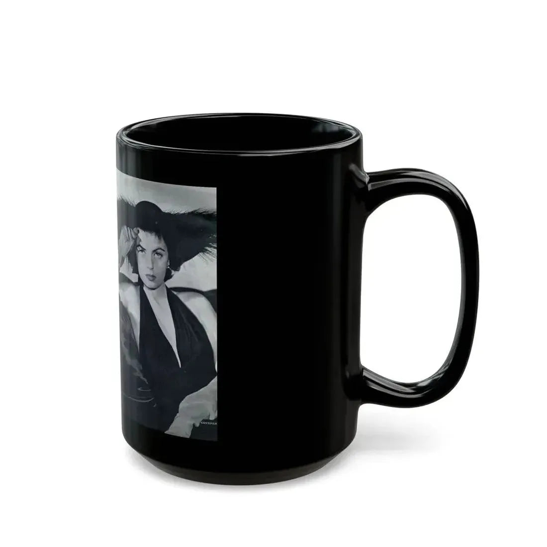 Faith Domergue #227 - [Pages 58 & 59] Pages 1 & 2 of 14+1 B&W Photo & Long Article on her from Pageant Digest Mag. April '51 (Vintage Female Icon) Black Coffee Mug - Go Mug Yourself