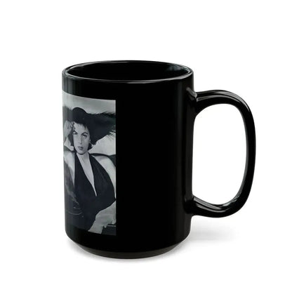 Faith Domergue #227 - [Pages 58 & 59] Pages 1 & 2 of 14+1 B&W Photo & Long Article on her from Pageant Digest Mag. April '51 (Vintage Female Icon) Black Coffee Mug - Go Mug Yourself