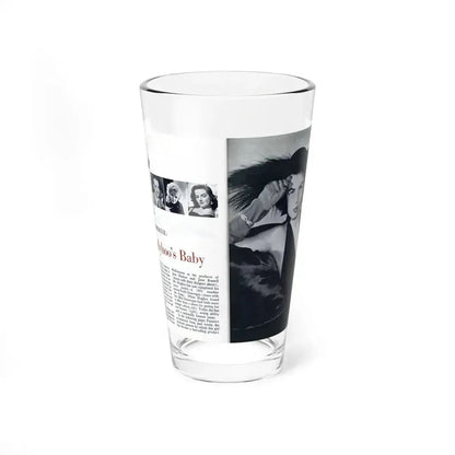 Faith Domergue #227 - Pages 58 & 59 Pages 1 & 2 of 14+1 B&W Photo & Long Article on her from Pageant Digest Mag. April '51 (Vintage Female Icon) Pint Glass 16oz 16oz - Go Mug Yourself