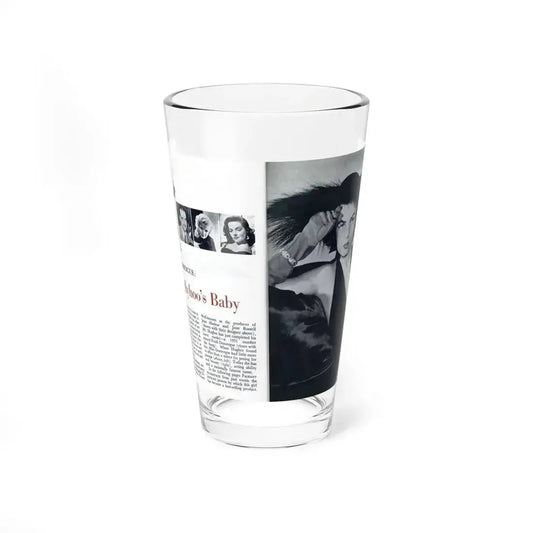 Faith Domergue #227 - Pages 58 & 59 Pages 1 & 2 of 14+1 B&W Photo & Long Article on her from Pageant Digest Mag. April '51 (Vintage Female Icon) Pint Glass 16oz 16oz - Go Mug Yourself