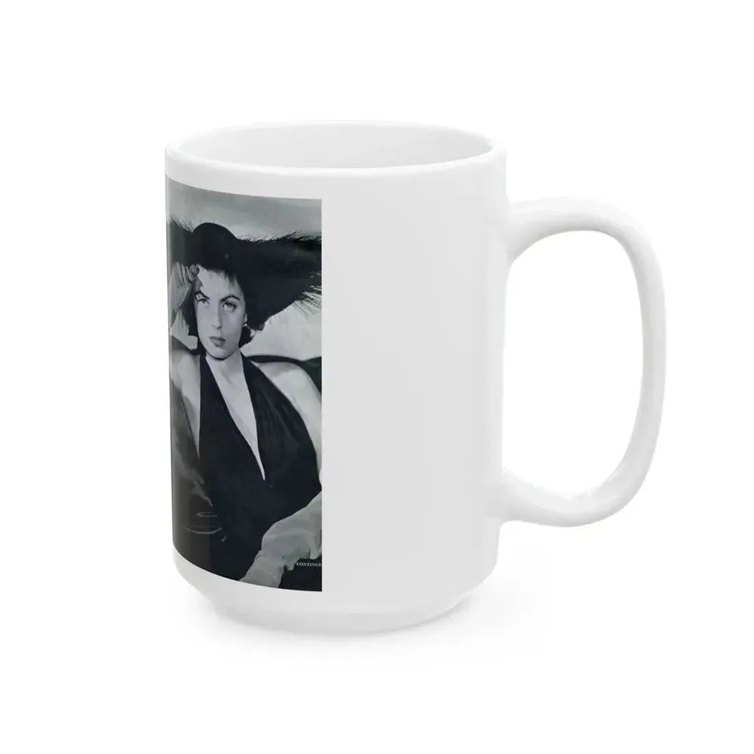 Faith Domergue #227 - [Pages 58 & 59] Pages 1 & 2 of 14+1 B&W Photo & Long Article on her from Pageant Digest Mag. April '51 (Vintage Female Icon) White Coffee Mug - Go Mug Yourself