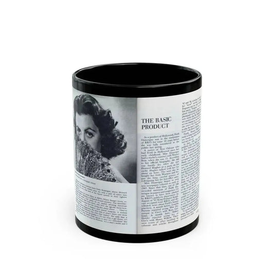 Faith Domergue #228 - [Pages 60 & 61] Pages 3 & 4 of 14+1 B&W Photo & Long Article on her from Pageant Digest Mag. April '51 (Vintage Female Icon) Black Coffee Mug 11oz - Go Mug Yourself