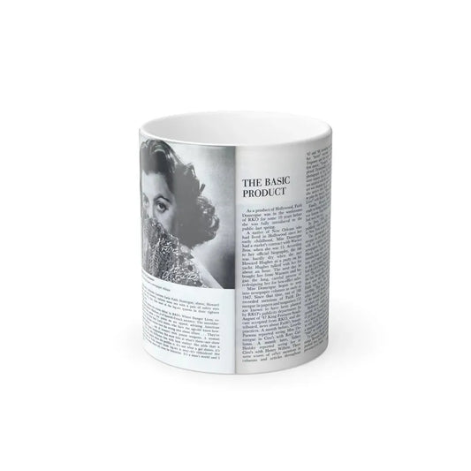 Faith Domergue #228 - [Pages 60 & 61] Pages 3 & 4 of 14+1 B&W Photo & Long Article on her from Pageant Digest Mag. April '51 (Vintage Female Icon) Color Changing Mug 11oz 11oz - Go Mug Yourself