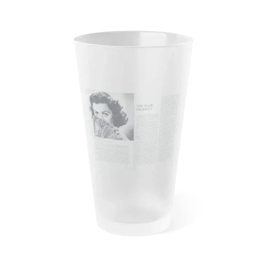 Faith Domergue #228 - Pages 60 & 61 Pages 3 & 4 of 14+1 B&W Photo & Long Article on her from Pageant Digest Mag. April '51 (Vintage Female Icon) Frosted Pint Glass 16oz 16oz Frosted - Go Mug Yourself