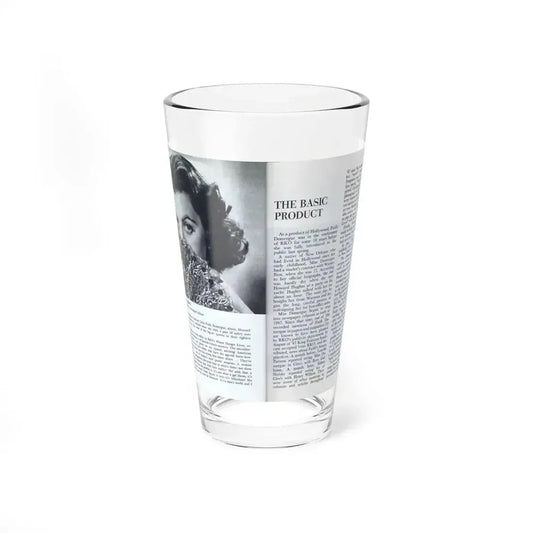 Faith Domergue #228 - Pages 60 & 61 Pages 3 & 4 of 14+1 B&W Photo & Long Article on her from Pageant Digest Mag. April '51 (Vintage Female Icon) Pint Glass 16oz 16oz - Go Mug Yourself