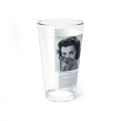 Faith Domergue #228 - Pages 60 & 61 Pages 3 & 4 of 14+1 B&W Photo & Long Article on her from Pageant Digest Mag. April '51 (Vintage Female Icon) Pint Glass 16oz - Go Mug Yourself