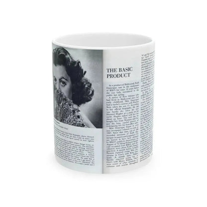 Faith Domergue #228 - [Pages 60 & 61] Pages 3 & 4 of 14+1 B&W Photo & Long Article on her from Pageant Digest Mag. April '51 (Vintage Female Icon) White Coffee Mug 11oz - Go Mug Yourself