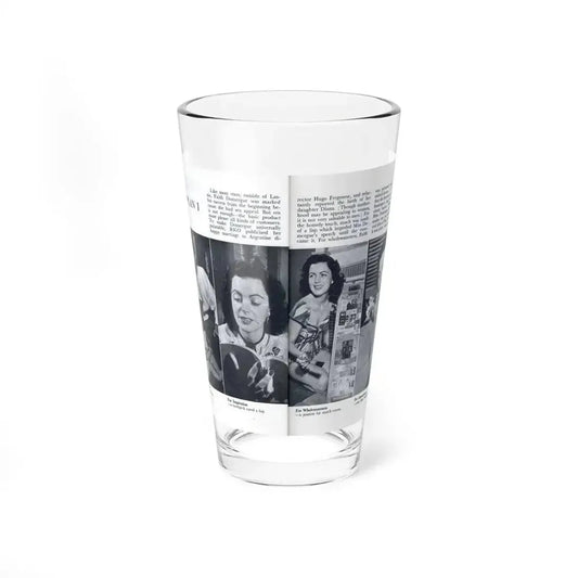 Faith Domergue #229 - Pages 62 & 63 Pages 5 & 6 of 14+4 B&W Photos & Long Article on her from Pageant Digest Mag. April '51 (Vintage Female Icon) Pint Glass 16oz 16oz - Go Mug Yourself