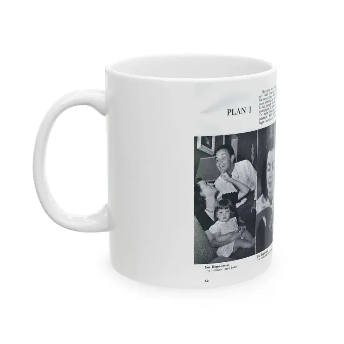 Faith Domergue #229 - [Pages 62 & 63] Pages 5 & 6 of 14+4 B&W Photos & Long Article on her from Pageant Digest Mag. April '51 (Vintage Female Icon) White Coffee Mug - Go Mug Yourself