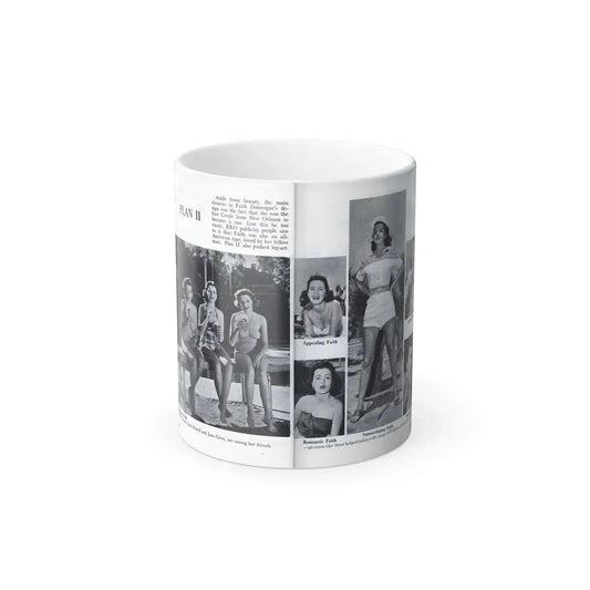 Faith Domergue #230 - [Pages 64 & 65] Pages 7 & 8 of 14+6 B&W Photos & Long Article on her from Pageant Digest Mag. April '51 (Vintage Female Icon) Color Changing Mug 11oz 11oz - Go Mug Yourself