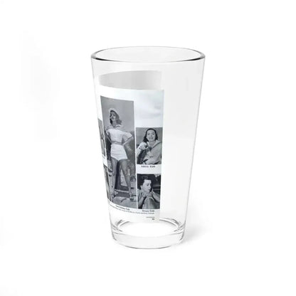 Faith Domergue #230 - Pages 64 & 65 Pages 7 & 8 of 14+6 B&W Photos & Long Article on her from Pageant Digest Mag. April '51 (Vintage Female Icon) Pint Glass 16oz - Go Mug Yourself