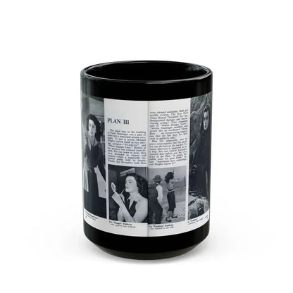 Faith Domergue #231 - [Pages 66 & 67] Pages 9 & 10 of 14+4 B&W Photos & Long Article on her from Pageant Digest Mag. April '51 (Vintage Female Icon) Black Coffee Mug 15oz - Go Mug Yourself