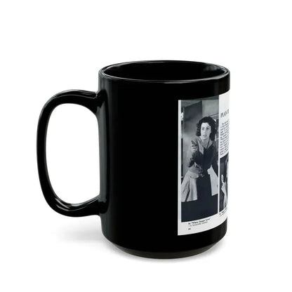 Faith Domergue #231 - [Pages 66 & 67] Pages 9 & 10 of 14+4 B&W Photos & Long Article on her from Pageant Digest Mag. April '51 (Vintage Female Icon) Black Coffee Mug - Go Mug Yourself