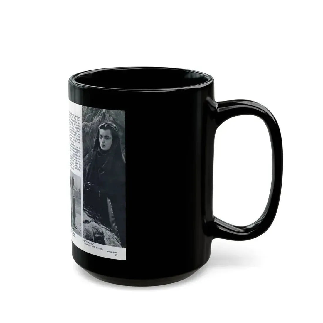 Faith Domergue #231 - [Pages 66 & 67] Pages 9 & 10 of 14+4 B&W Photos & Long Article on her from Pageant Digest Mag. April '51 (Vintage Female Icon) Black Coffee Mug - Go Mug Yourself