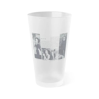 Faith Domergue #231 - Pages 66 & 67 Pages 9 & 10 of 14+4 B&W Photos & Long Article on her from Pageant Digest Mag. April '51 (Vintage Female Icon) Frosted Pint Glass 16oz 16oz Frosted - Go Mug Yourself