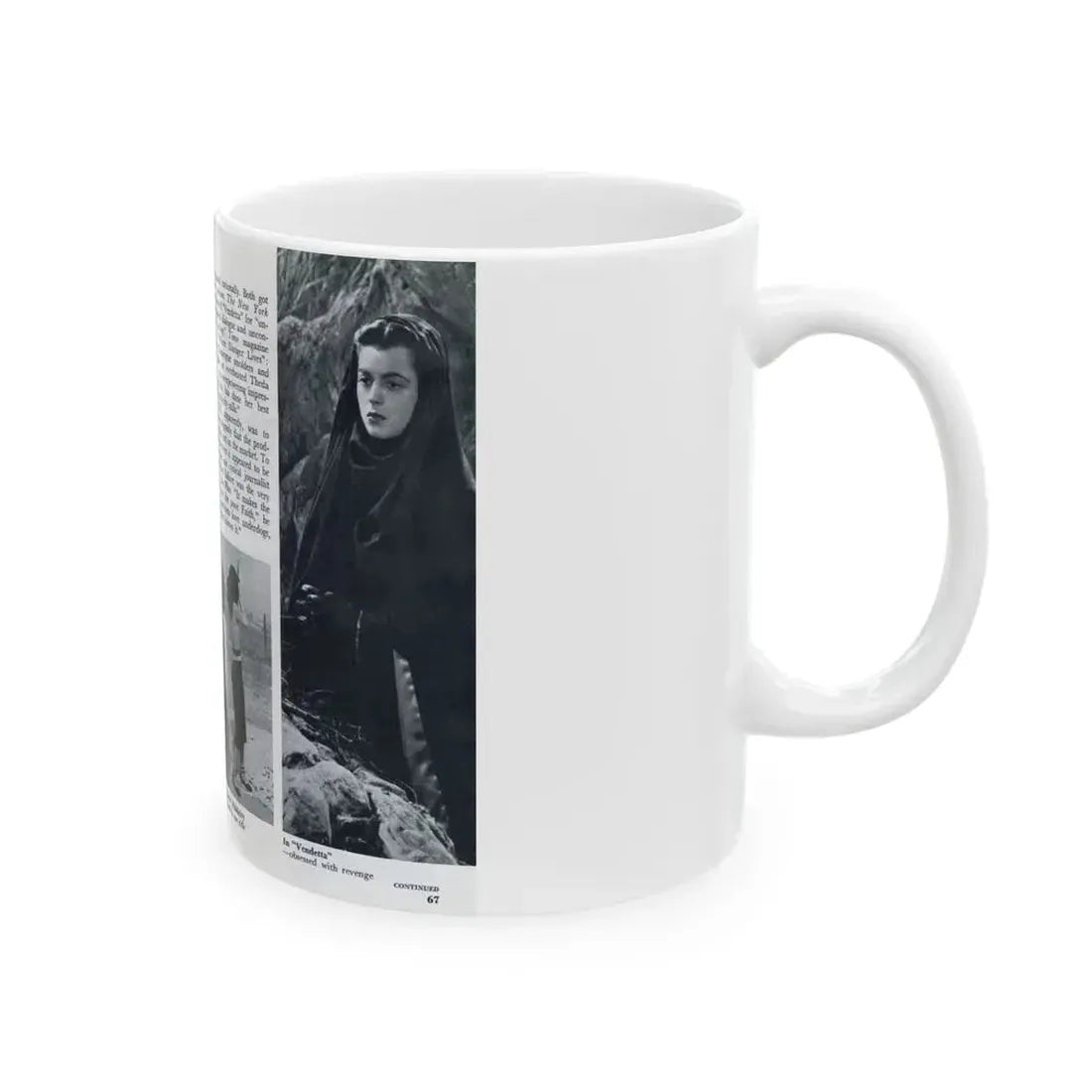 Faith Domergue #231 - [Pages 66 & 67] Pages 9 & 10 of 14+4 B&W Photos & Long Article on her from Pageant Digest Mag. April '51 (Vintage Female Icon) White Coffee Mug - Go Mug Yourself