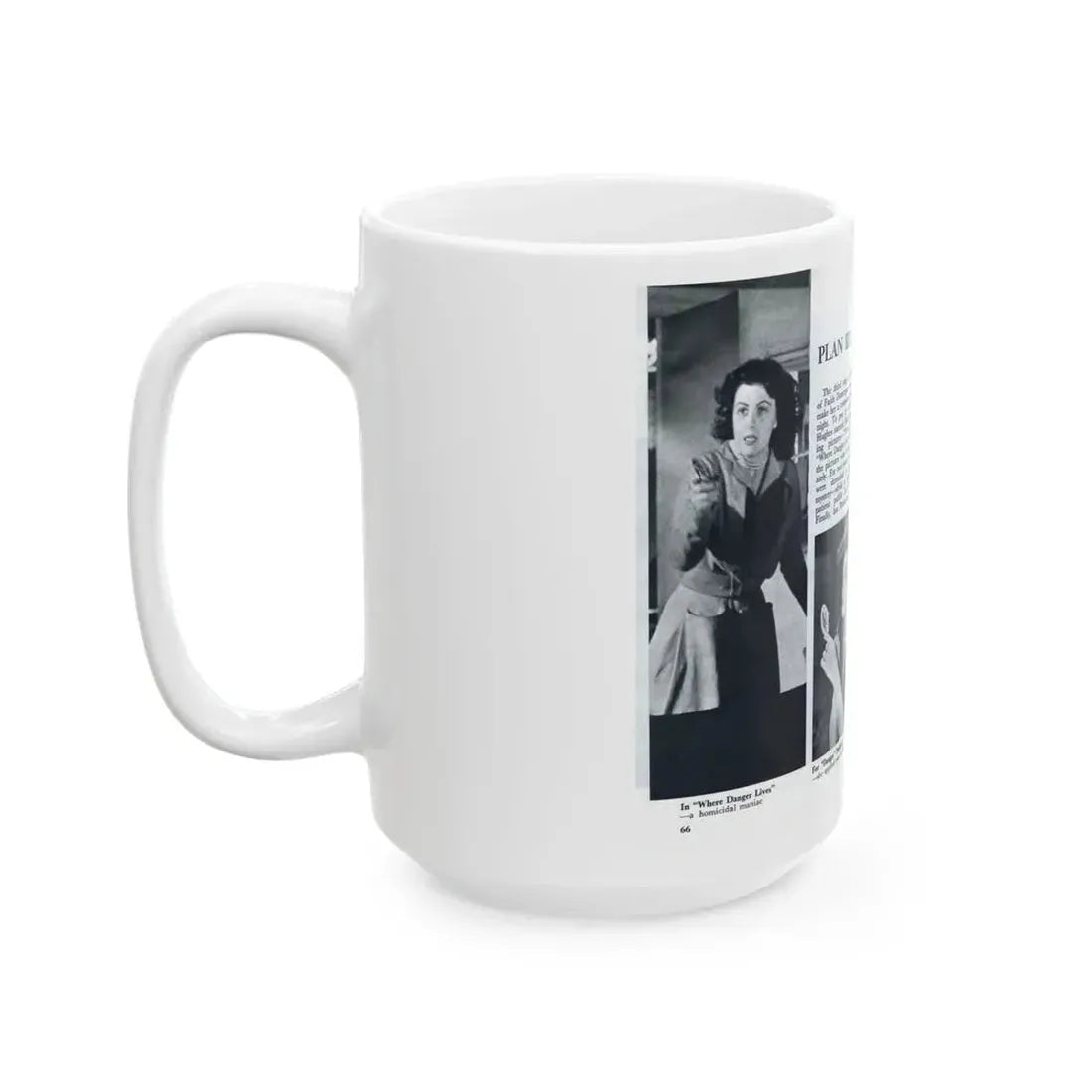 Faith Domergue #231 - [Pages 66 & 67] Pages 9 & 10 of 14+4 B&W Photos & Long Article on her from Pageant Digest Mag. April '51 (Vintage Female Icon) White Coffee Mug - Go Mug Yourself