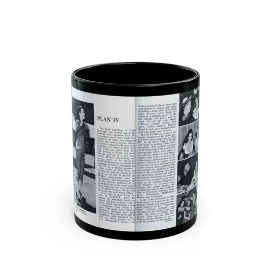 Faith Domergue #232 - [Pages 68 & 69] Pages 11 & 12 of 14+5 B&W Photos & Long Article on her from Pageant Digest Mag. April '51 (Vintage Female Icon) Black Coffee Mug 11oz - Go Mug Yourself