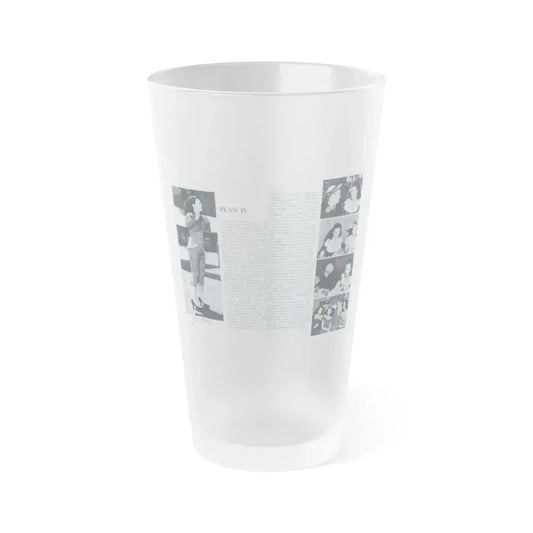 Faith Domergue #232 - Pages 68 & 69 Pages 11 & 12 of 14+5 B&W Photos & Long Article on her from Pageant Digest Mag. April '51 (Vintage Female Icon) Frosted Pint Glass 16oz 16oz Frosted - Go Mug Yourself