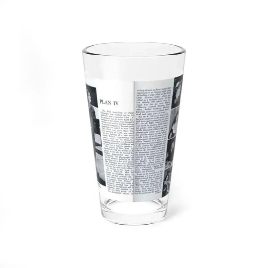 Faith Domergue #232 - Pages 68 & 69 Pages 11 & 12 of 14+5 B&W Photos & Long Article on her from Pageant Digest Mag. April '51 (Vintage Female Icon) Pint Glass 16oz 16oz - Go Mug Yourself